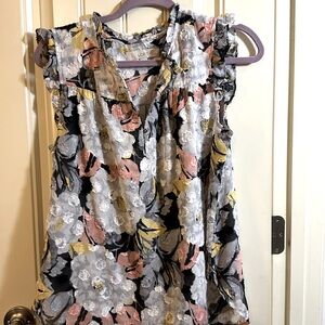 Loft Watercolor Designed Floral Blouse